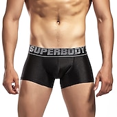 economico Boxer da uomo-Per uomo 1 confezione Biancheria intima Mutandine di base Boxer Slip Nylon Antiparassitario A prova di perdita Alfabetico Vita normale Nero Rosso