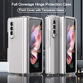 Недорогие Чехлы для Samsung-Чехол для телефона для Samsung Galaxy Z Fold 5 Z Fold 4 Z Fold 3 Z Fold 2 Flip защитная рамка Flip полный чехол защитный однотонный ПК