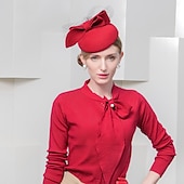 economico Fascinatori-cappelli 100% lana berretto cappello a secchiello moda casual con copricapo in tulle