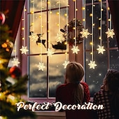 お買い得  プラグイン式電源-クリスマススノーフレークストリングライト屋外ソーラー8モード5m 216led 3.5m 96ledリモコン太陽エネルギー24vプラグインストリングライトledガーランドカーテンフェアリーストリングライト庭の軒先パーティーの装飾用