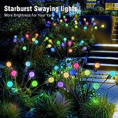 cheap Pathway Lights &amp; Lanterns-5 Pack Solar Firefly Lights Outdoor Waterproof Garden Light Remote Control Solar/USB Powered 8 Modes Lighting Solar Swaying Lights Courtyard Patio Pathway Decoration Solar Landscape Light