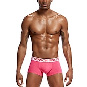 preiswerte Boxershorts für Herren-Herren 3 Pack Unterwäsche Unterwäsche Boxer Slip Polyester-Baumwoll-Gemische Waschbar Komfortabel Buchstabe Tiefe Hüfthöhe Schwarz Weiß