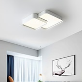 お買い得  シーリングライト-LEDシーリングライトブラックスクエア、18.7インチシーリングランプ調光対応リビングルームランプモダンキッチン廊下ベッドルーム