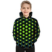 tanie Wizja 3D i geometria chłopca-Dzieci Dla chłopców Bluza z Kapturem Wzór 3D Długi rękaw Kieszeń Jesień Zima Nowoczesne Codzienny Poliester Codzienny