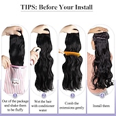 baratos Extensões de cabelo com gancho-clipe em extensões de cabelo 6 peças clipe em extensões de cabelo preto natural corpo ondulado clipe encaracolado em extensões de cabelo clipe de sentimento de cabelo humano real em costurar em cabelo