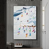 cheap Landscape Paintings-Mintura Handmade Mountain Oil Painting On Canvas Wall Art Decoration Modern Abstract Snow Landscape Picture For Home Decor Rolled Frameless Unstretched Painting