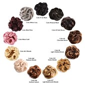 economico Chignon-chignon disordinato capelli umani scrunchie istantaneo up-do ciambella chignon ricci ondulati posticci per le donne (#8 marrone/marrone chiaro)