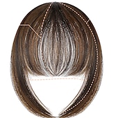 voordelige Pony-pony haar clip in extensions natuurlijke pony pony clip-on front nette platte knal een stuk lang steil haarstukje voor vrouwen