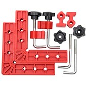 お買い得  ドリルビットセット-木工用14pcポジショニングスクエア90度コーナー直角クランプカーペンターコーナークランプスクエアツール