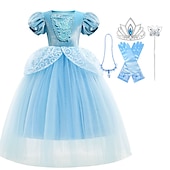 levne Dívčí kostýmy-Popelka Pohádkové Princeznovské Květinové šaty Téma Party Kostým Tylové šaty cosplay Filmové kostýmy for Dívčí Dětské Karneval Plesová maškaráda Svatební Svatební host