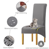 cheap Dining Chair Cover-Dining Chair Covers Water Repellent Stretch High Back Dining Chair Cover Slipcover Spandex Chair Seat Covers with Elastic Band for Wedding,1 Pcs
