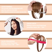voordelige Pony-pony haar clip in extensions natuurlijke pony pony clip-on front nette platte knal een stuk lang steil haarstukje voor vrouwen