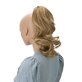 Χαμηλού Κόστους Αλογορουρές-hairpiece extensions ponytail ογκώδη κυματιστό ξανθό μείγμα h136