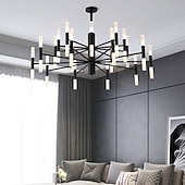 cheap Chandeliers-LED Pendant Lights Modern Lighting 30-Light Living Room,39&quot; Chandelier Lighting Island Frosted Glass Lampshade G9 Lamp Socket led Lights Fixture Flush Mount