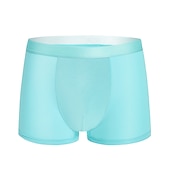 billiga Herrboxers-Herr 3-pack Boxerkalsonger Underkläder Grundläggande trosor Boxershorts Syntetiskt siden Andningsfunktion Mjuk Ren färg Medium Midja Svart Ljusgrön
