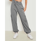cheap Running Pants &amp; Tights-Women&#039;s Joggers Cargo Pants Drawstring Baggy Bottoms Athletic Athleisure Winter Breathable Soft Sweat wicking Gym Workout Running Jogging Sportswear Activewear Solid Colored Black White Army Green