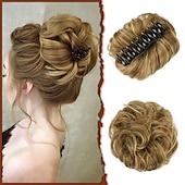 halpa Nutturat-sofeiyan claw klipsi sotkuinen nuttura hiuspala aaltoileva kihara hius nuttura klipsi kynsissä chignon poninhäntä hiuslisäkkeet synteettiset rypytetty updo hiuspidennykset scrunchie hiuslisäke