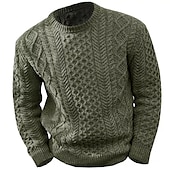 abordables Pull col rond-Homme Pull Chandail Robe pull Pull Pull en tricot A côtes torsadé Tricoter Découpé Tricoté Col Ras du Cou Moderne contemporain Usage quotidien Sortie Vêtement Tenue Automne hiver Noir Rose M L XL
