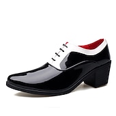cheap Semi-Formal-Men&#039;s Oxfords Dress Shoes Christmas Party Collections Casual British Wedding Party &amp; Evening PU Black Red White Color Block Winter Fall