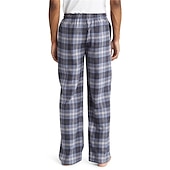 billiga Sov botten-Herr Vardagsklädsel Pyjamasbyxor Plädbyxor Lounge Byxor Rutnät / Pläd Varm Mjukt Hem Säng Spa Flanell Varm Ficka Elastisk midja Vinter Svart Blå