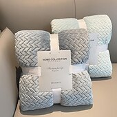 cheap Bed Blankets-Fleece Throw Blanket Flannel Fleece Throw Blankets Soft Warm Plush Jacquard Weave Pattern Blanket for Bed, Sofa, Couch Lightweight Fuzzy Cozy Decorative Blankets