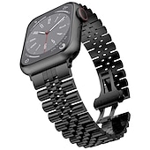 cheap Apple Watch Bands-Link Bracelet Compatible with Apple Watch band 38mm 40mm 41mm 42mm 44mm 45mm 49mm Men Two Tone Metal Clasp Stainless Steel Strap Replacement Wristband for iwatch Ultra 2 Series 9 8 7 SE 6 5 4 3 2 1