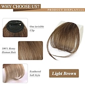 cheap Bangs-Bangs Hair Clip in Bangs Hair Wispy Bangs Clip on Fringe Bangs for Women Air Bangs Flat Neat Bangs with Temples Hairpieces for Daily Wear
