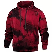tanie Męskie bluzy z kapturem-Męskie Wzór tie-dye Wzory graficzne Bluza z Kapturem Z kapturem Bluzy Bluza z kapturem Długi rękaw Bluza z kapturem Kaptur Moda miejska Druk 3D Codzienny Sport Czarny Żółty Nadruk Wiosna i jesień