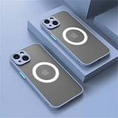 Недорогие Чехлы для iPhone-Чехол для iPhone 16e iPhone 16 iPhone 15 Pro Max Plus iPhone 14 13 12 11 Pro Max Plus X XR XS Защитный чехол тонкий с MagSafe полупрозрачный ультратонкий матовый блестящий однотонный PC