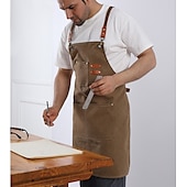 economico grembiule-grembiule da chef per donna e uomo, grembiule da cucina, grembiule da giardinaggio personalizzato con tasche, tracolla regolabile per falegnami, meccanici, pittori