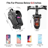 baratos Mochilas de Ciclismo-Bolsa para Quadro de Bicicleta Sensível ao Toque Portátil Á Prova-de-Chuva Bolsa de Bicicleta Material impermeável Bolsa de Bicicleta Bolsa de Ciclismo Moto Ciclismo