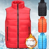 economico Capispalla active da uomo-Per uomo Gilet da escursionismo imbottito Piumino trapuntato Senza maniche Soprabiti Trench Superiore Esterno Tenere al caldo Antivento Traspirante Asciugatura rapida Inverno Cotone Nylon Kong Lan