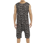 levne Pyžama-Pánské Společenské oblečení Pyžamo Onesie Čistá barva Módní Jednoduchý Pohodlné Domů Denní Polyester Prodyšné Tričkový Bez rukávů Kapsy Léto Červenočerná Černá
