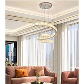رخيصةأون نجف-3-ring led عاكسة للضوء pandent ضوء كريستال تصميم دائرة الثريا الفولاذ المقاوم للصدأ طبقات النمط الفني النمط الرسمي مطلي بالكهرباء الفنية led 110-240v