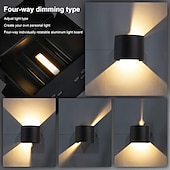 cheap Outdoor Wall Lights-Outdoor/Indoor LED Wall Light 12W Double Light Source Waterproof Adjustable Luminous Angle Warm White/White Light Two-color Wall Lamp AC85-265V