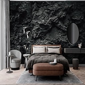 abordables Papel pintado-Papel pintado fresco 3D negro papel pintado mural de pared ladrillo revestimiento de pared pegatina despegar y pegar material extraíble de PVC/vinilo autoadhesivo/adhesivo necesario decoración de