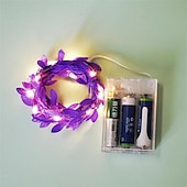 ieftine Acumulatoare-plante artificiale led snur de lumina 2m 20leds lumini de zâne creeper frunză verde Crăciun acasă nuntă în aer liber iedera viță de vie lampă decorare bricolaj suspendat grădină curte curte (fără