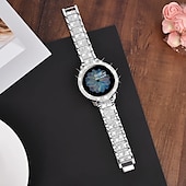 baratos Pulseiras de relógio Samsung-Pulseiras de Relógio para Samsung Galaxy Watch 5 40/44mm Watch 4 Classic 42/46mm Watch 4 40/44mm Assista Ativo 40mm Aço Inoxidável Com Strass Substituição Alça com caixa Bling Diamond Pulseira de