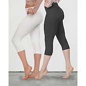 economico Leggings e collant da yoga-Per donna Ghette Pantaloni da yoga Sollevamento glutei Controllo addominale Vita Alta Allenamento in Palestra Corsa Fitness Leggings Capri Pantaloni Tinta unica Grigio scuro Nero Bianco Gli sport