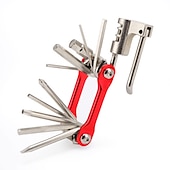 abordables Vélos et composants-Kit d&#039;outils de réparation de vélo multifonction 12 en 1 - tournevis à fente, tournevis cruciforme, clé hexagonale, disjoncteur de chaîne universel, clé à rayons, avec 1 levier pour pneu de vélo