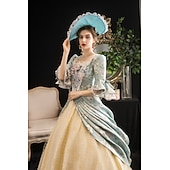 baratos Vestidos-a maravilhosa sra. maisel rococó vestido medieval fantasia de festa mascarada traje feminino preto vintage cosplay festa mascarada halloween