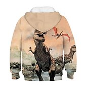 abordables Animaux 3D pour Garçon-Enfants Garçon Sweat à capuche Dinosaure manche longue Automne Hiver Mode Frais Coton Casual