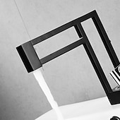 abordables Clásico-Grifo para lavabo de baño, estilo moderno de latón, grifos de baño de un solo mango con un solo orificio con interruptor de agua caliente y fría