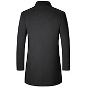 preiswerte Herren-Blazer &amp; -Anzüge-Herren Wintermantel Wollmantel Mantel Urlaub Geschäft Winter Wolle warm Draussen Oberbekleidung Bekleidung Modisch Warm-Ups Einfarbig Tasche Kargen Einreihiger Verschluss