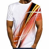 billige T-skjorter med 3D-trykk til herrer-Herre Grafisk Skjorte T skjorte Kortermet T skjorte 3D-utskrift Rund hals Skjorte Gatemote Daglig Ut på byen Gul Rød Blå Klær Normal S M L XL XXL 3XL 4XL