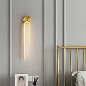 billige Vegglamper for innendørsbruk-led vegglamper innendørs kobber, moderne led vegglampebelysning 21,4&quot; lineær slankt rørformet gull veggmontert lampe for trapp, soverom