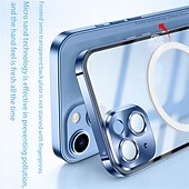 billige iPhone-etuier-telefon Etui Til iPhone 16 15 14 Pro Max Plus 13 12 11 Pro Max Med Magsafe og skjermbeskytter Magnetisk Matte Frosted Helfarge Metall PU lær