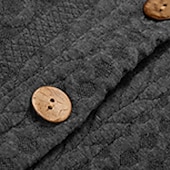 baratos Casacos de Inverno-Mulheres Plus Size Parka Botão Bolsos Tecido Ao ar livre Casual Manga Longa Com Capuz Padrão Inverno Outono Verde Escuro Azul Escuro Vermelho L XL XXL 3XL 4XL