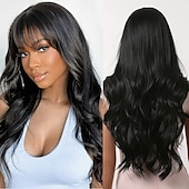 baratos Perucas Sintéticas sem Touca-Allbell loira peruca platinada para mulheres cabelo sintético encaracolado longo com franja perucas onduladas com raízes escuras perucas barbiecore