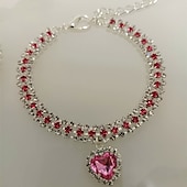 billige Hundehalsbånd og bånd-2 stk perler hundehalsbånd halsbånd bling rhinestones katt bryllup halsbånd katt halsbånd justerbart jente hund halsbånd for liten hund jente valp katt halsbånd tilbehør